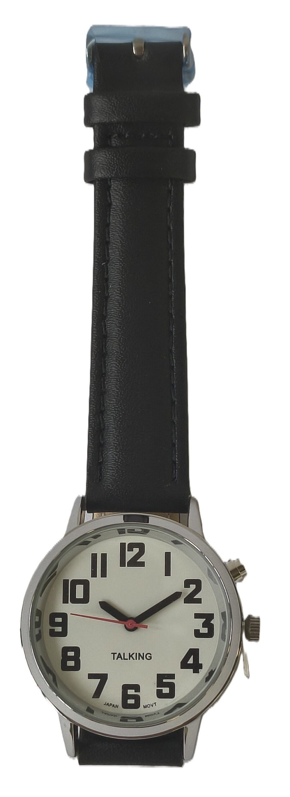 Orologio da polso parlante da donna con quadrante bianco per ciechi non vedenti e ipovedenti